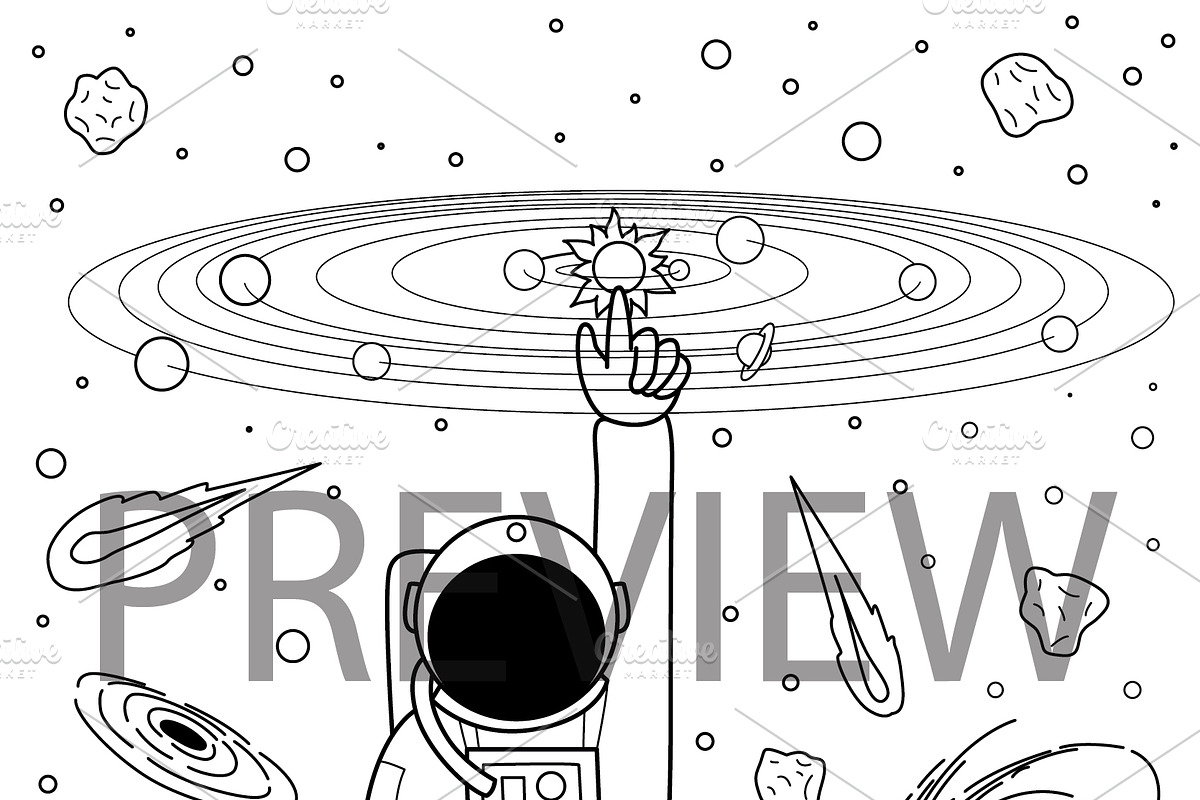 10 cute Astronaut illustrations, a Decorative Illustration by Somjai King (Photo 8 of 11)