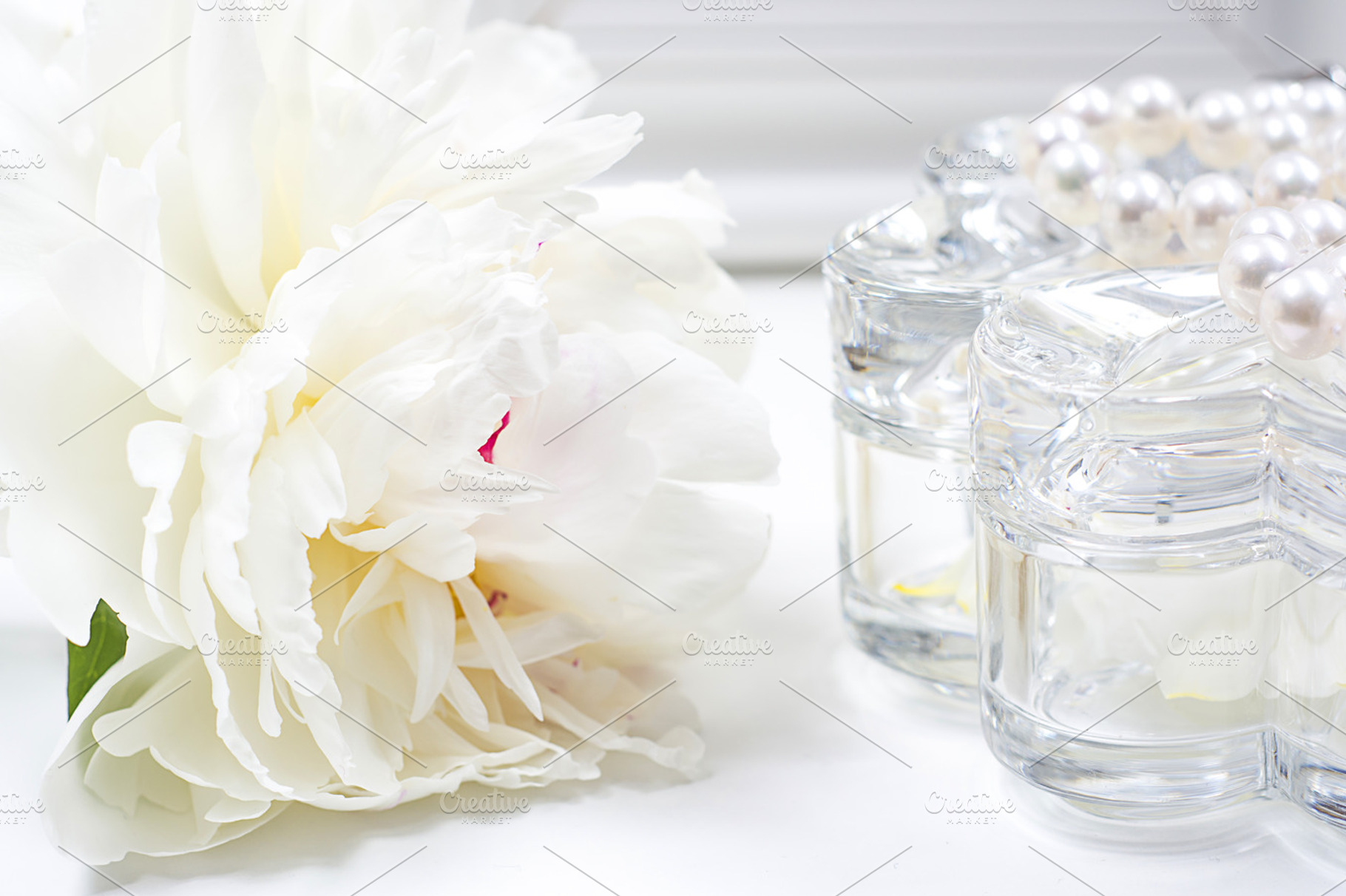 White peony, crystal box, necklace, a Beauty & Fashion Photo by Sound of Color