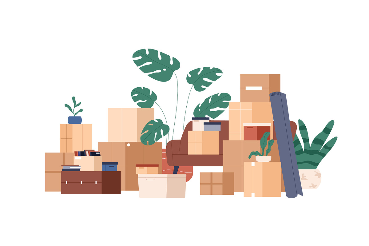 Cardboard boxes for relocation set, an Object Illustration by Good Studio (Photo 3 of 4)