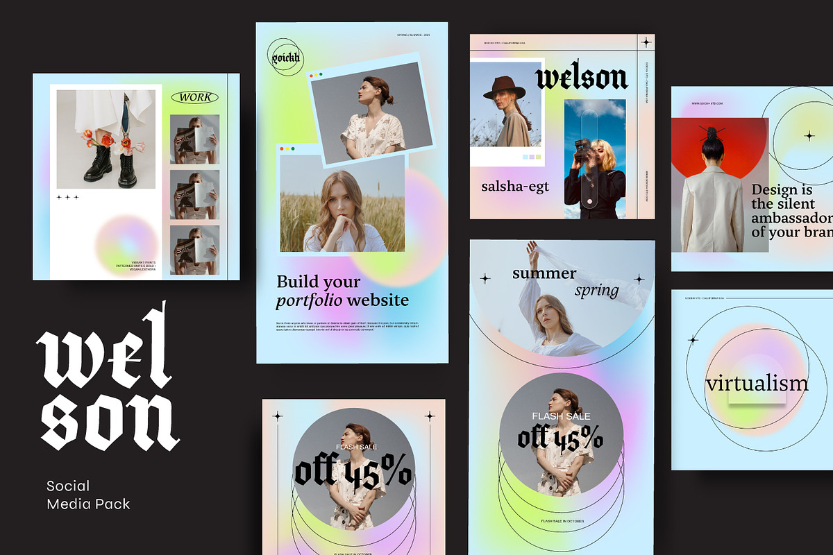 Welson - Gradient Brand Social Media, a Social Media Template by Dirtytemp Studio (Photo 3 of 5)