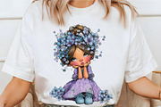Whimsical Spring Girl Clipart, an Illustration by designcity5 (Thumbnail 5 of 5)