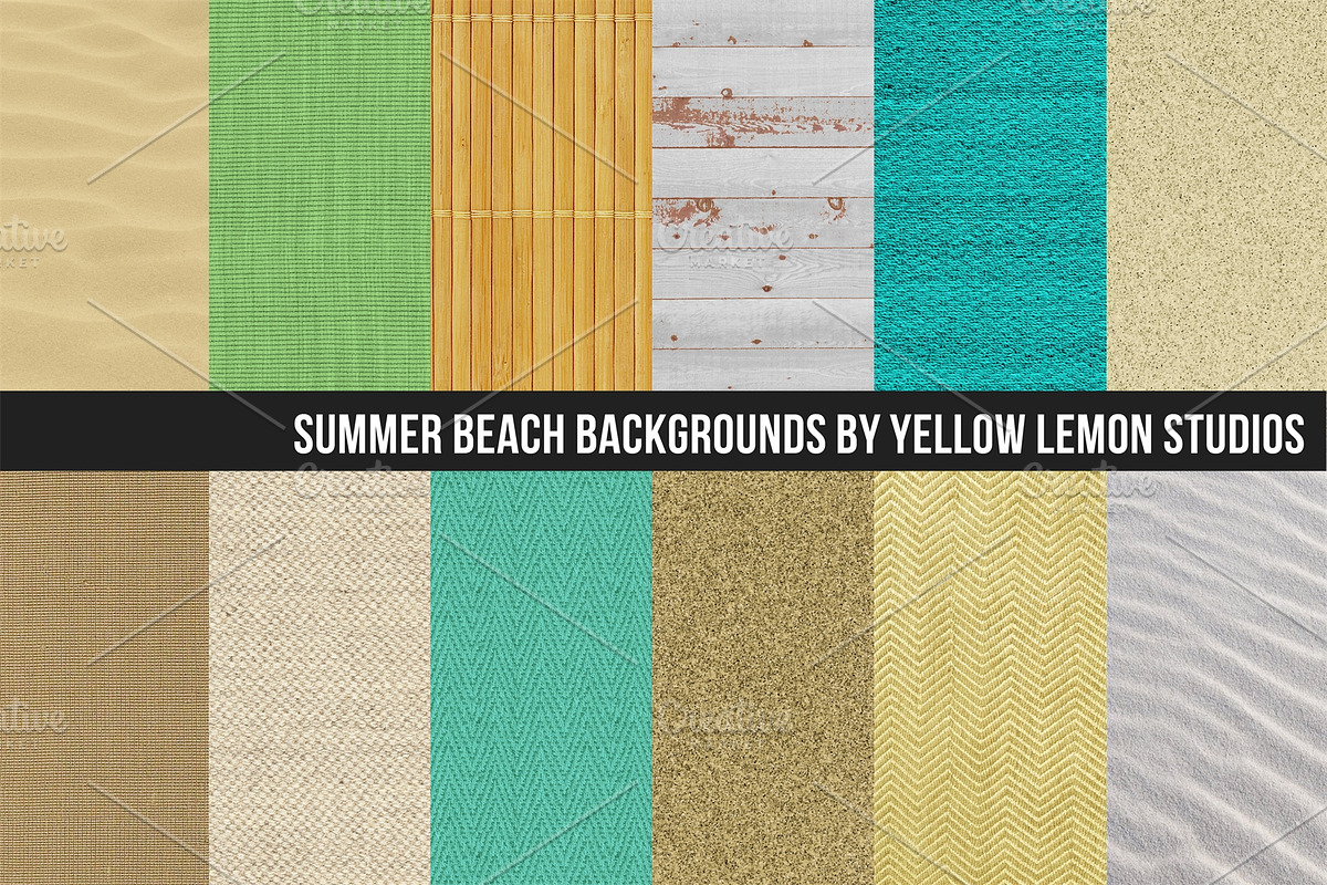 Summer beach Textured backgrounds, a Pattern Graphic by Yellow Lemon Studios