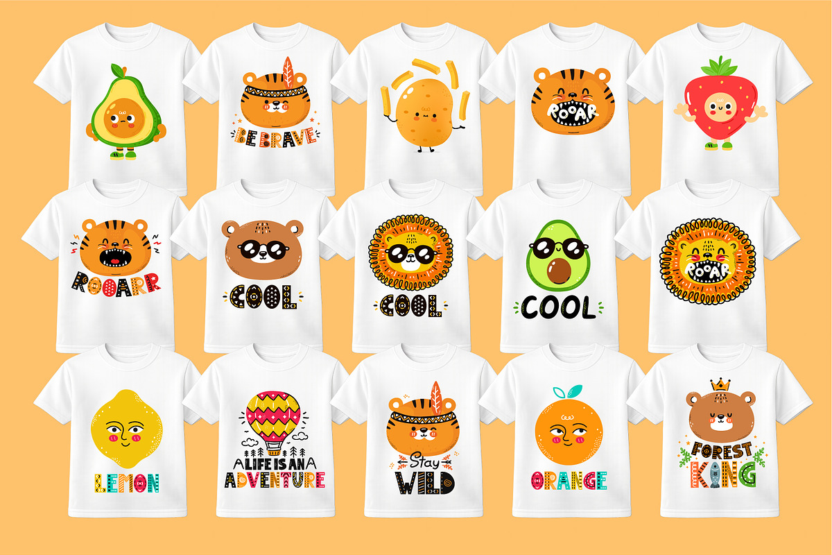 48 Cute Childish Prints Bundle, an Animal Illustration by Slavko Kahovsky (Photo 2 of 4)