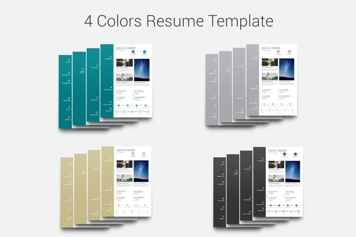 Resume/CV Template 4 Pack, a Resume Template by Rystudio (Photo 5 of 5)