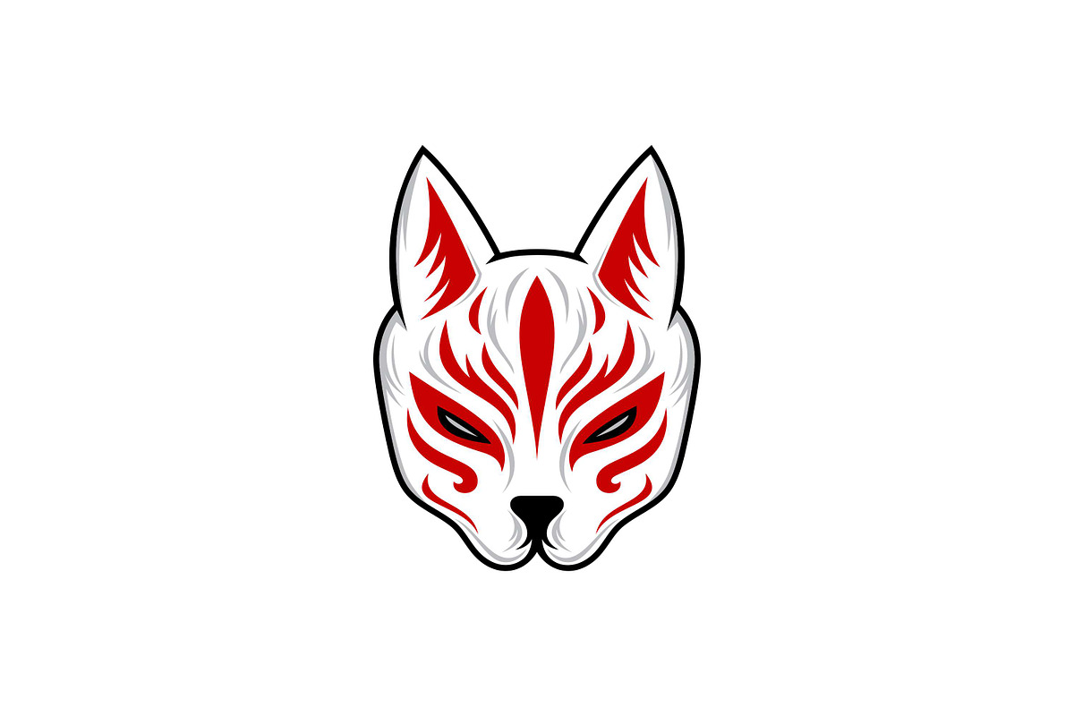 Kitsune Mask Logo Design, a Branding & Logo Template by Weasley99Store