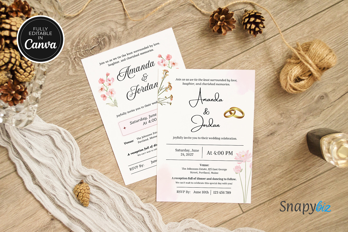 Rust Retro Wedding Invitation Temp, a Card Template by Snapybiz (Photo 2 of 10)
