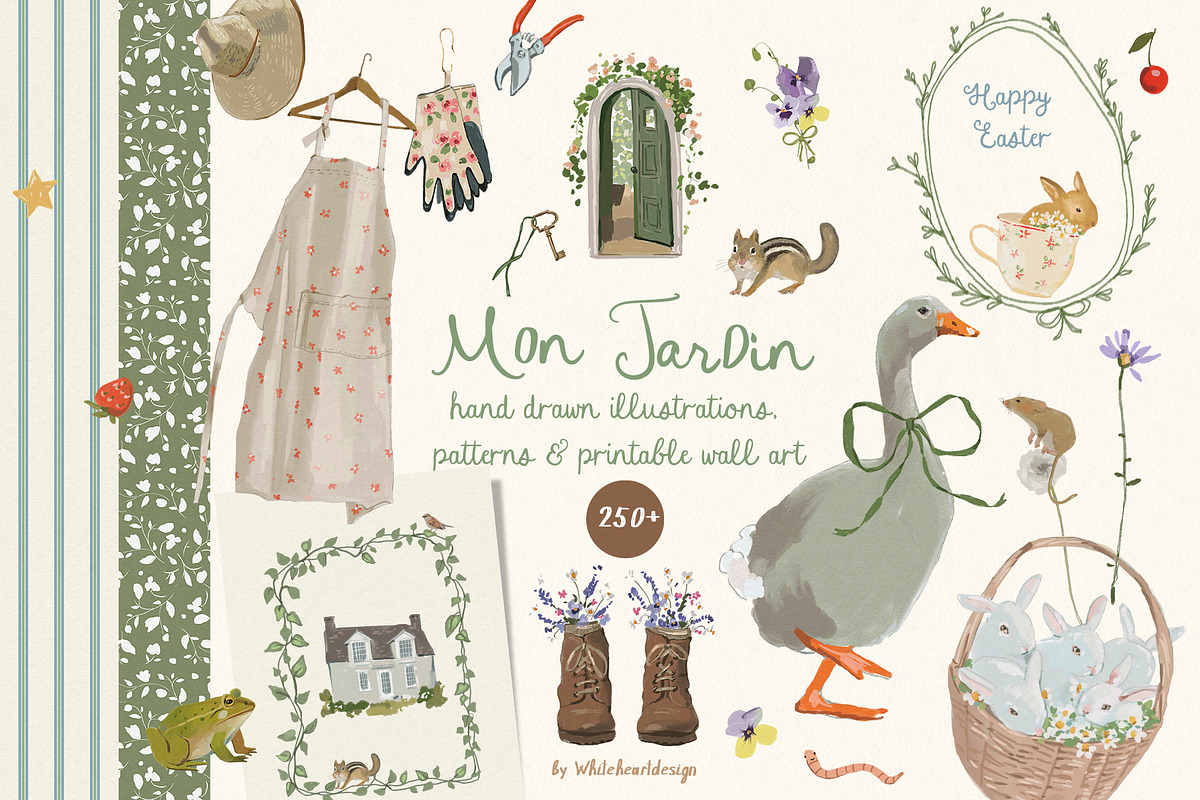 Spring Watercolor Illustrations, a Decorative Illustration by whiteheartdesign (Photo 1 of 30)