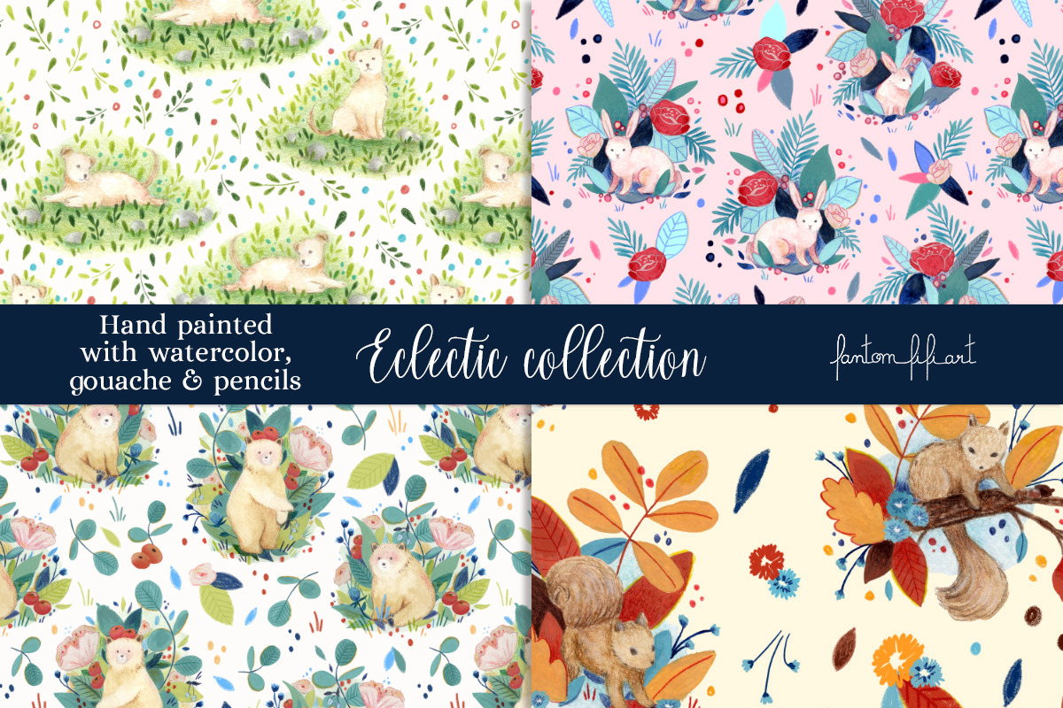 Hand painted Animal patterns, a Pattern Graphic by Fantom Fifi Art (Photo 3 of 7)