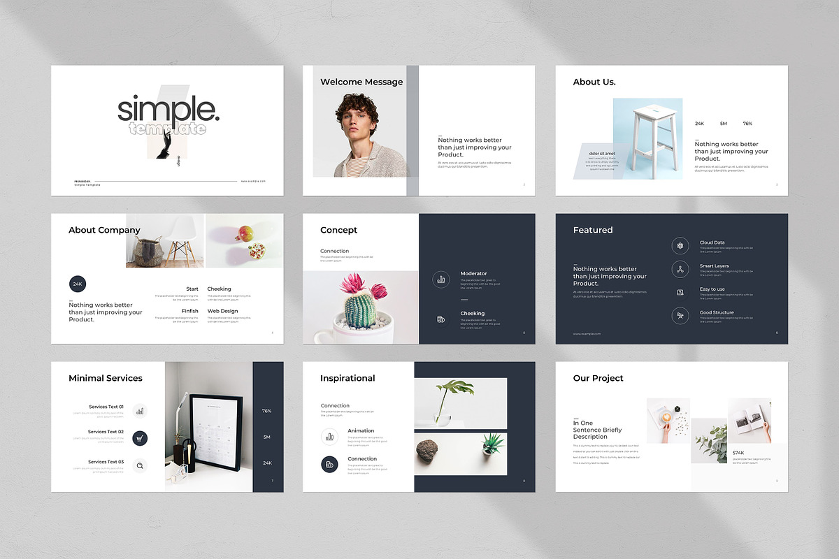 Simple Minimal Presentation Template preview 6