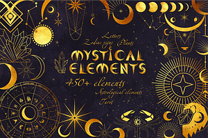 Mystical elements for tarot cards