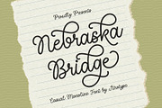Nebraska Bridge - Monoline Cursive, a Script Font by Airotype (Thumbnail 1 of 13)