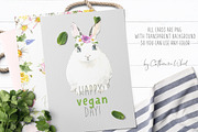 Vegan Cruelty Free Animals Stickers, an Object Graphic by Catherine Wheel (Thumbnail 5 of 12)