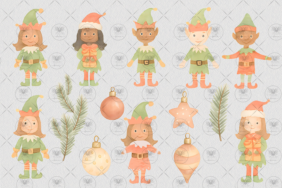 Elf winter Clipart, an Illustration by BigCakeBee (Photo 3 of 4)