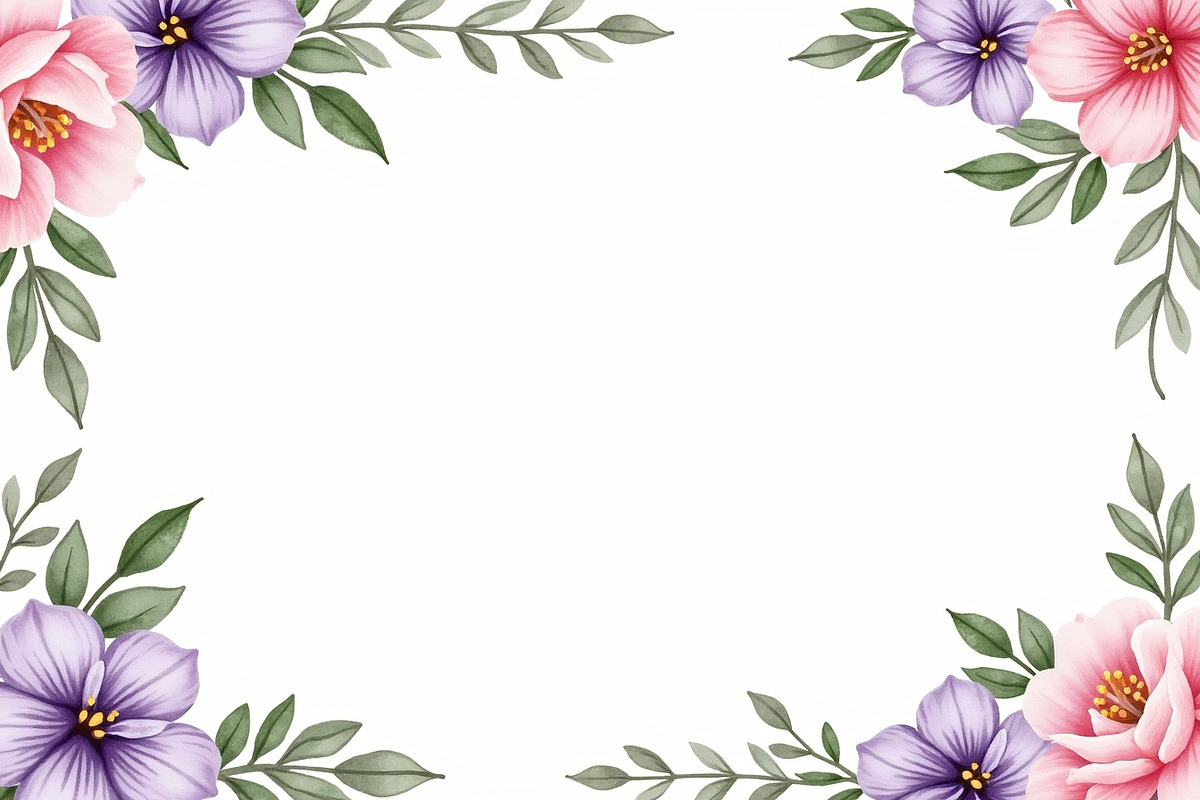 Watercolor Floral Frame Set, an Illustration by Creativeshirt (Photo 2 of 11)