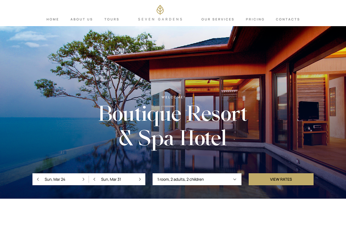 Boutique Resort & Spa Hotel, a Landing Page Template by Saidmakhmud (Photo 2 of 2)