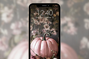 Pink Pumpkin phone wallpaper set