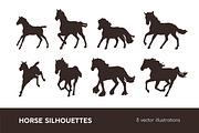 Horse silhouettes in movement set, an Animal Illustration by Good Studio (Thumbnail 1 of 8)