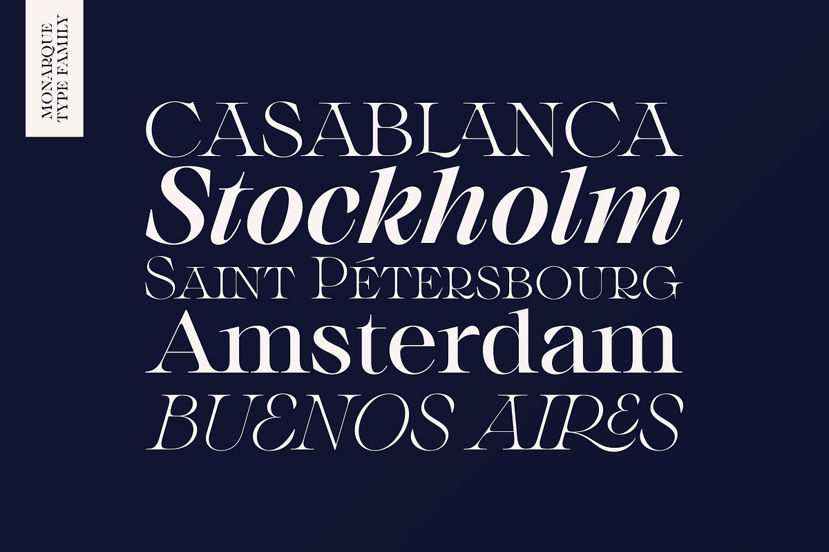 Monarque - Classy Serif Type Family, a Serif Font by The Paper Town (Photo 9 of 15)