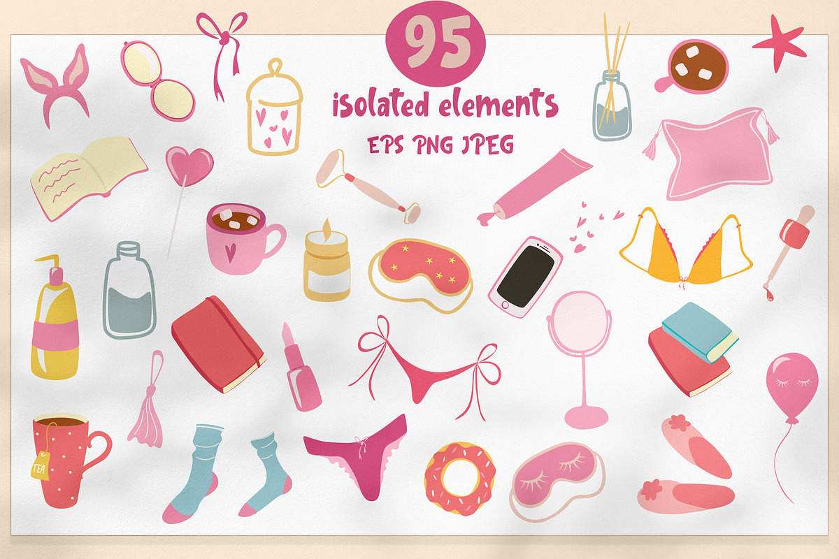 Girls in Pajamas Clipart & Patterns, an Object Graphic by PawLoveArt (Photo 2 of 18)