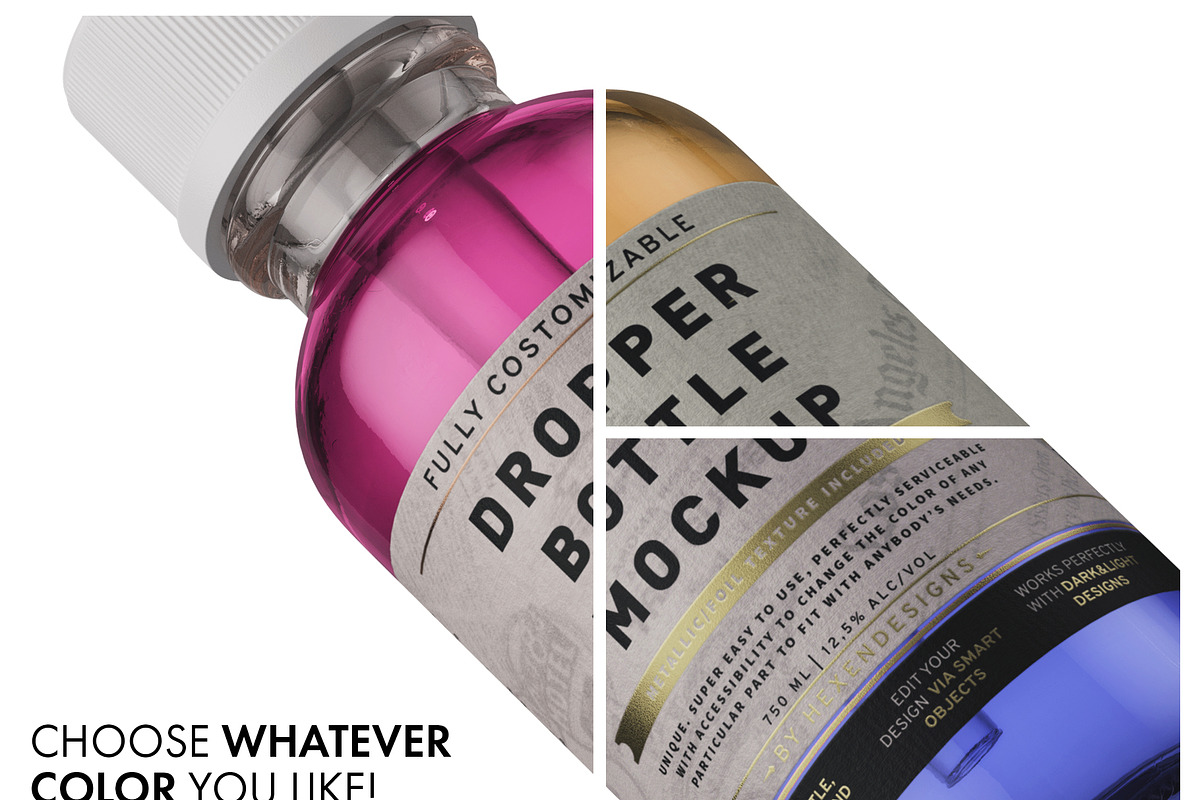 Dropper Bottle Mockup, a Packaging Mockup by HexenDesigns (Photo 8 of 11)