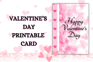 Valentine's Day Printable Card PNG, a Print Template by Pixels N Bows
