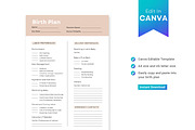 Printable Birth Plan Template, Labor, a Print Template by BrushstrokeArtGB (Thumbnail 2 of 5)