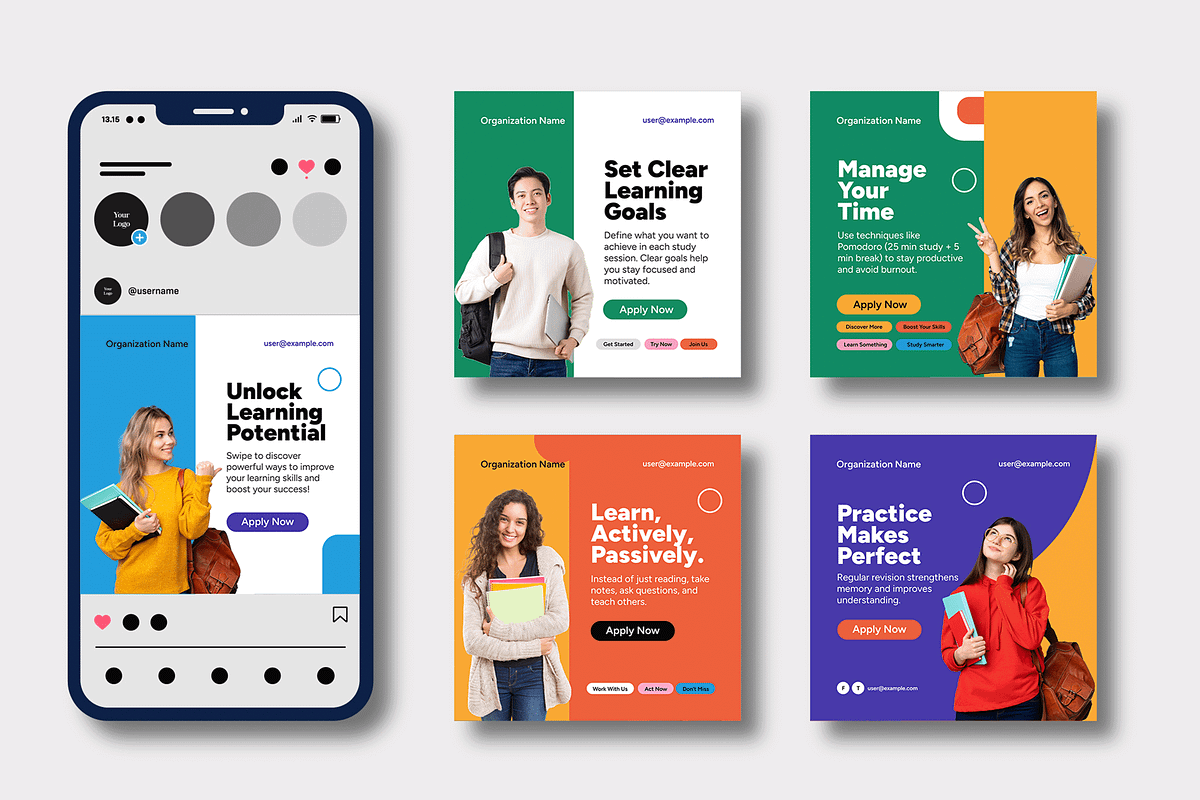 Educational Journey Social Media, a Social Media Template by MightyDesign (Photo 1 of 7)