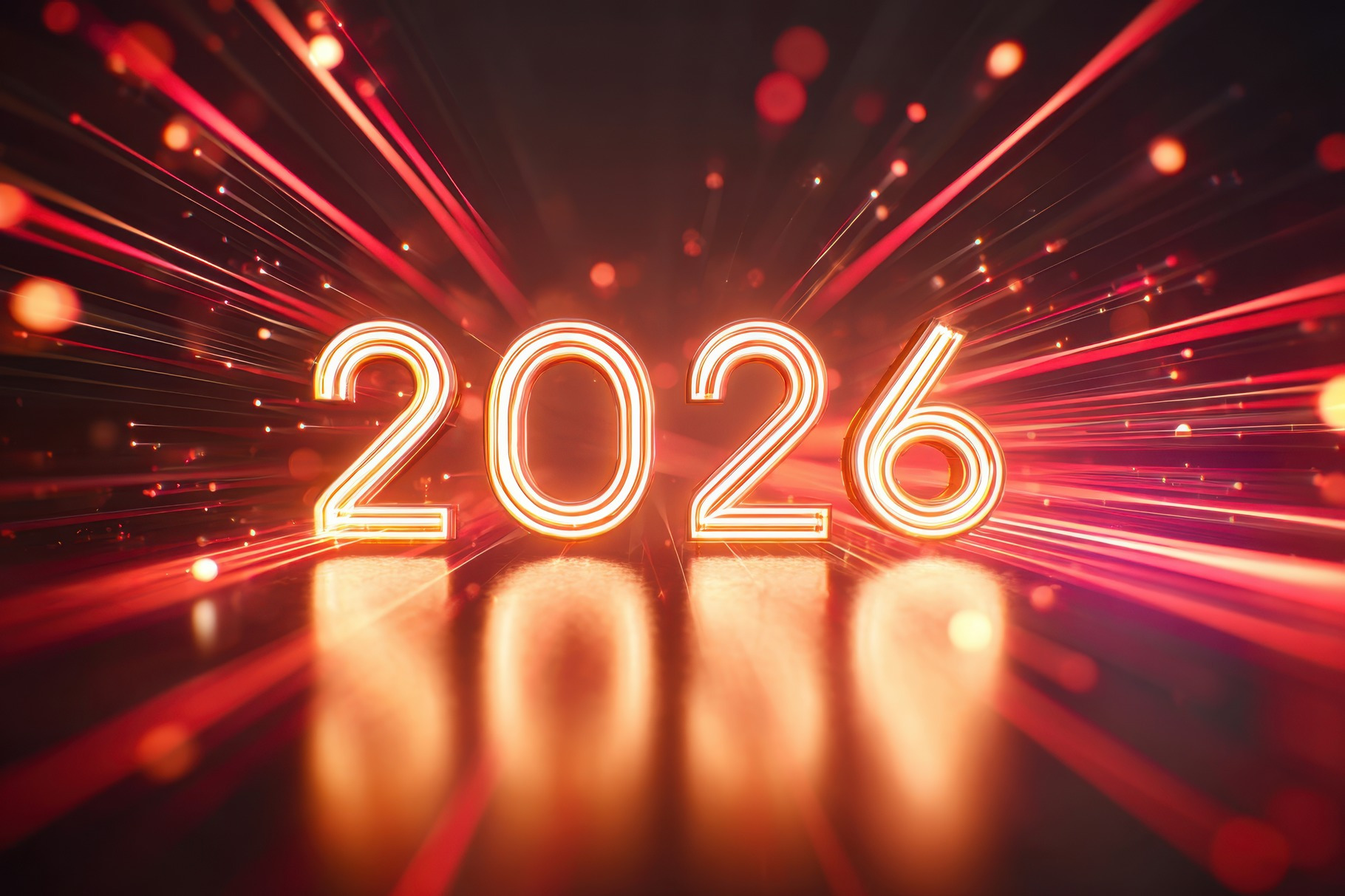 Futuristic Neon Representation of 2026, a Holiday Photo by AlyaAnd