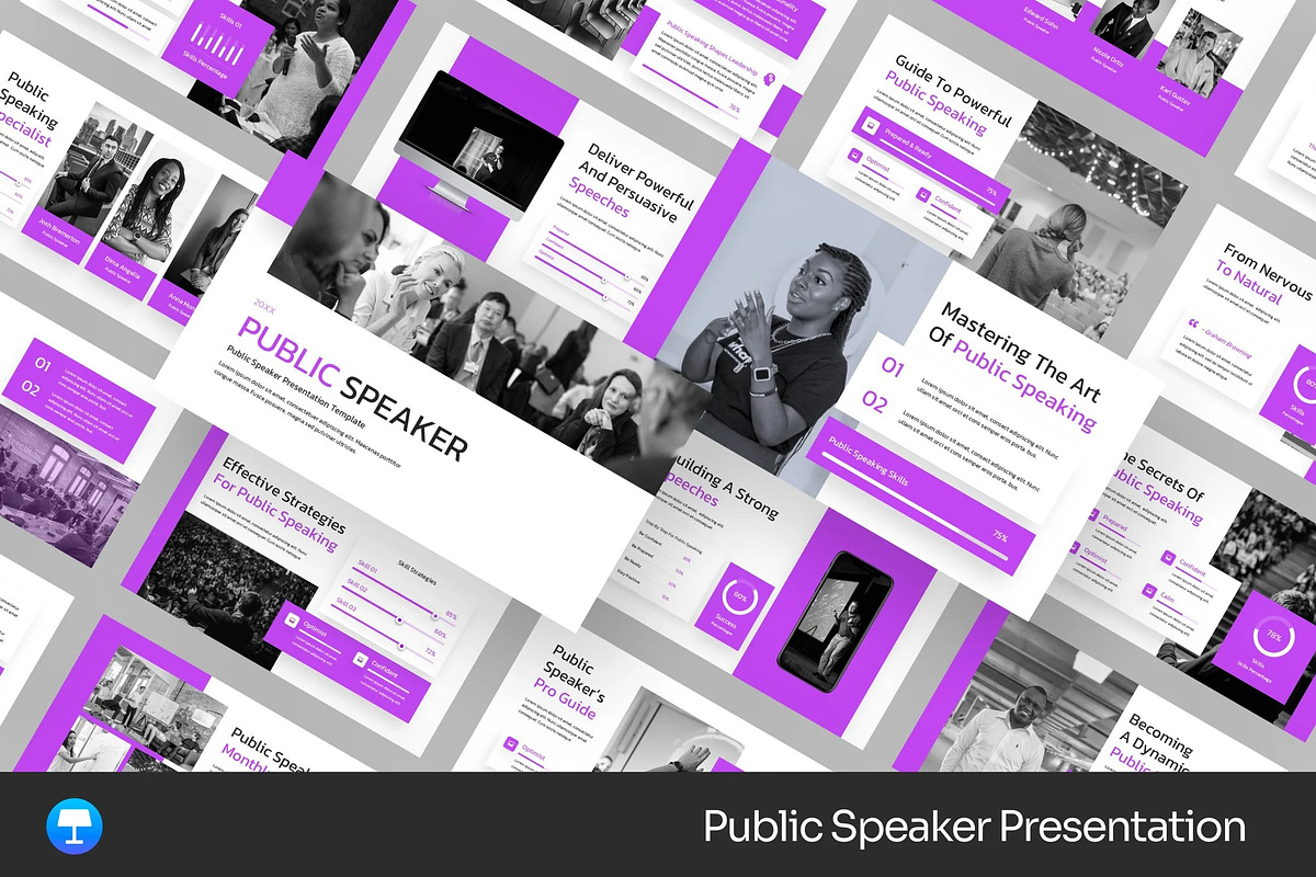 Purple Public Speaker Keynote, a Presentation Template by Fit-tee (Photo 1 of 2)