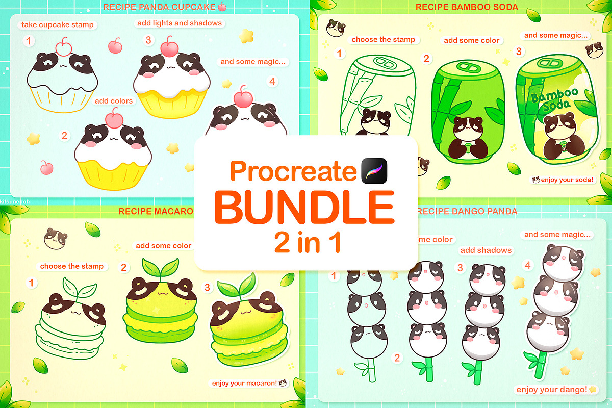 Procreate Bundle Brushes Panda, a Brush Add-On by InkPrintsTattoo (Photo 3 of 12)
