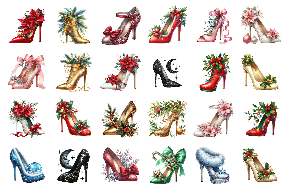 Christmas High Heels Clipart, an Illustration by SinaCreation (Photo 2 of 7)