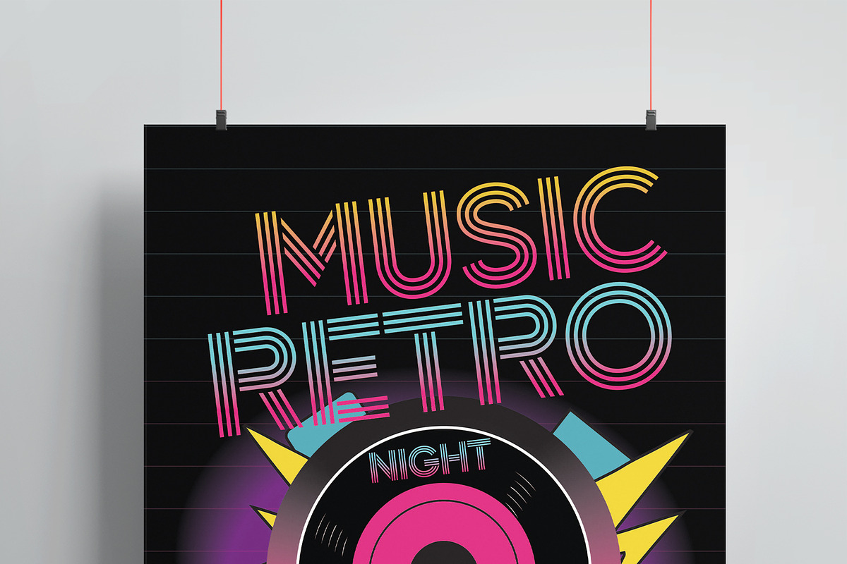 Retro Music Flyer Template, a Flyer Template by MightyDesign (Photo 2 of 8)