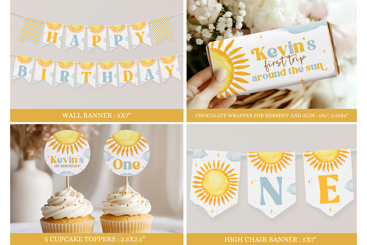 Trip Around The Sun Birthday Bandle, a Templates & Theme by Digital_Mind (Photo 5 of 8)