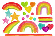 Hand-painted Watercolor Rainbows, an Illustration by Sandra Jones Art (Thumbnail 1 of 2)