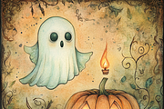 Spooky Cute Ghost, a Background Graphic by Printable Treasure (Thumbnail 5 of 8)