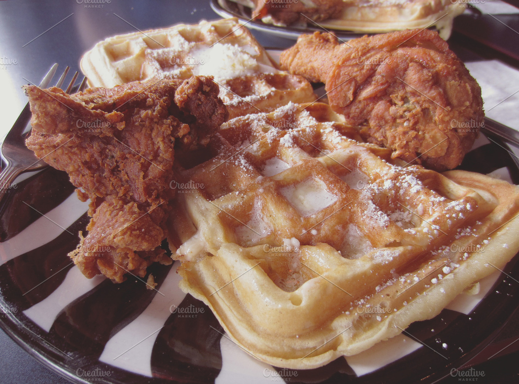 Fried Chicken And Waffles Stock Photo Containing Fried Chicken And Food