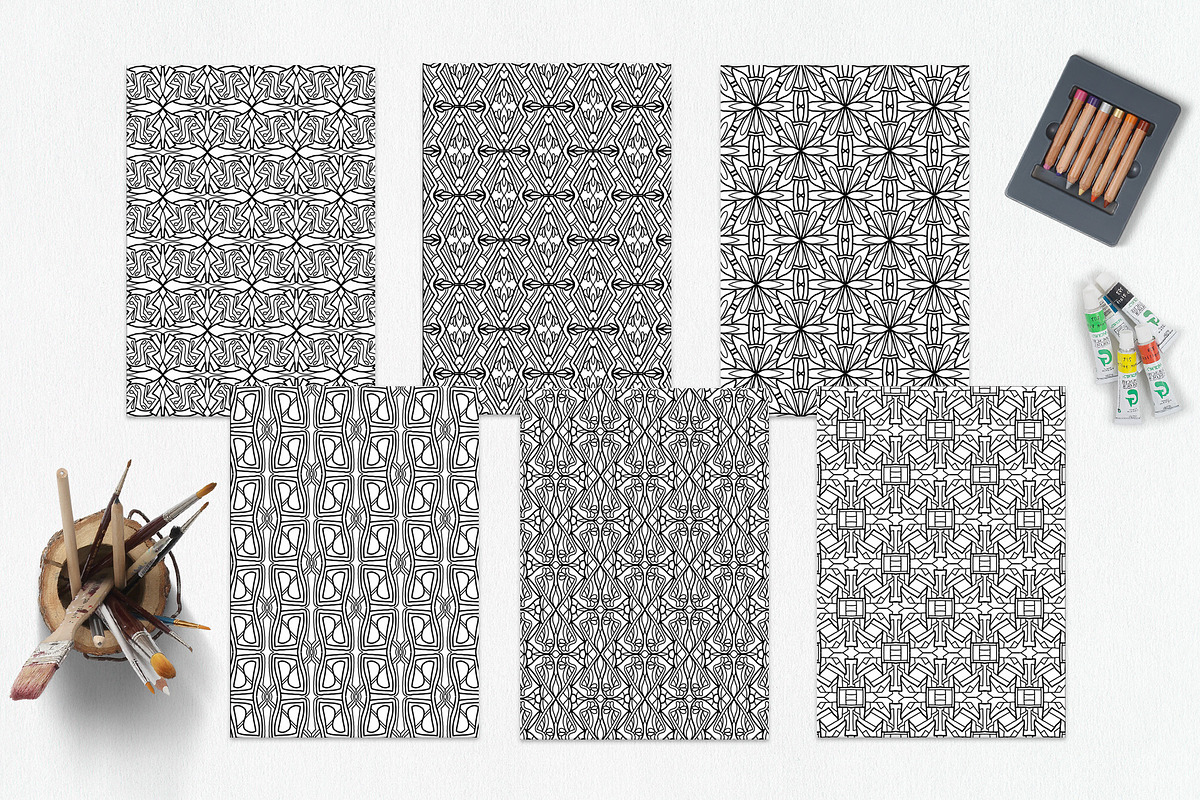 Patterns for coloring PDF,JPG vol-03, a Brochure Template by dnapslvsk (Photo 6 of 6)