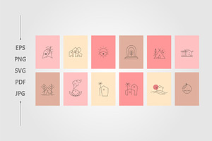 nature house vector logo set, an Object Graphic by lawoel