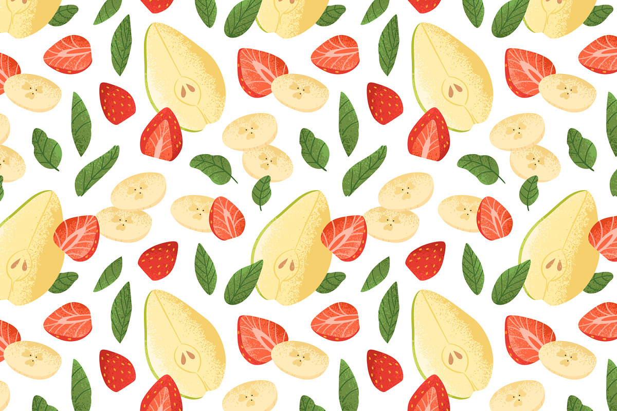 Healthy fresh food seamless patterns, a Pattern Graphic by Good Studio (Photo 4 of 8)