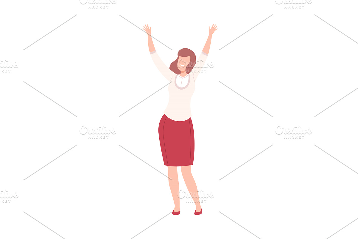 Smiling Young Woman Standing with, a Person Illustration by TopVectors