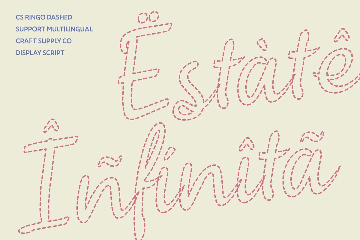 CS Ringo Dashed, a Script Font by Craft Supply Co. (Photo 7 of 8)