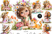 Cute LIttle Girl Gnome and Cat, a Person Illustration by Design Scotch (Thumbnail 1 of 8)