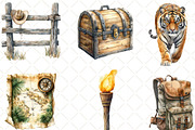 Jungle Adventure Clipart Bundle, an Illustration by Black Bird Studio (Thumbnail 4 of 6)