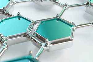 Abstract render of metallic honeycom, a Photo by Dvoevnore photos