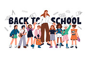 Teacher with kids. Back to school, an Education Illustration by PaperTrident (Thumbnail 2 of 5)