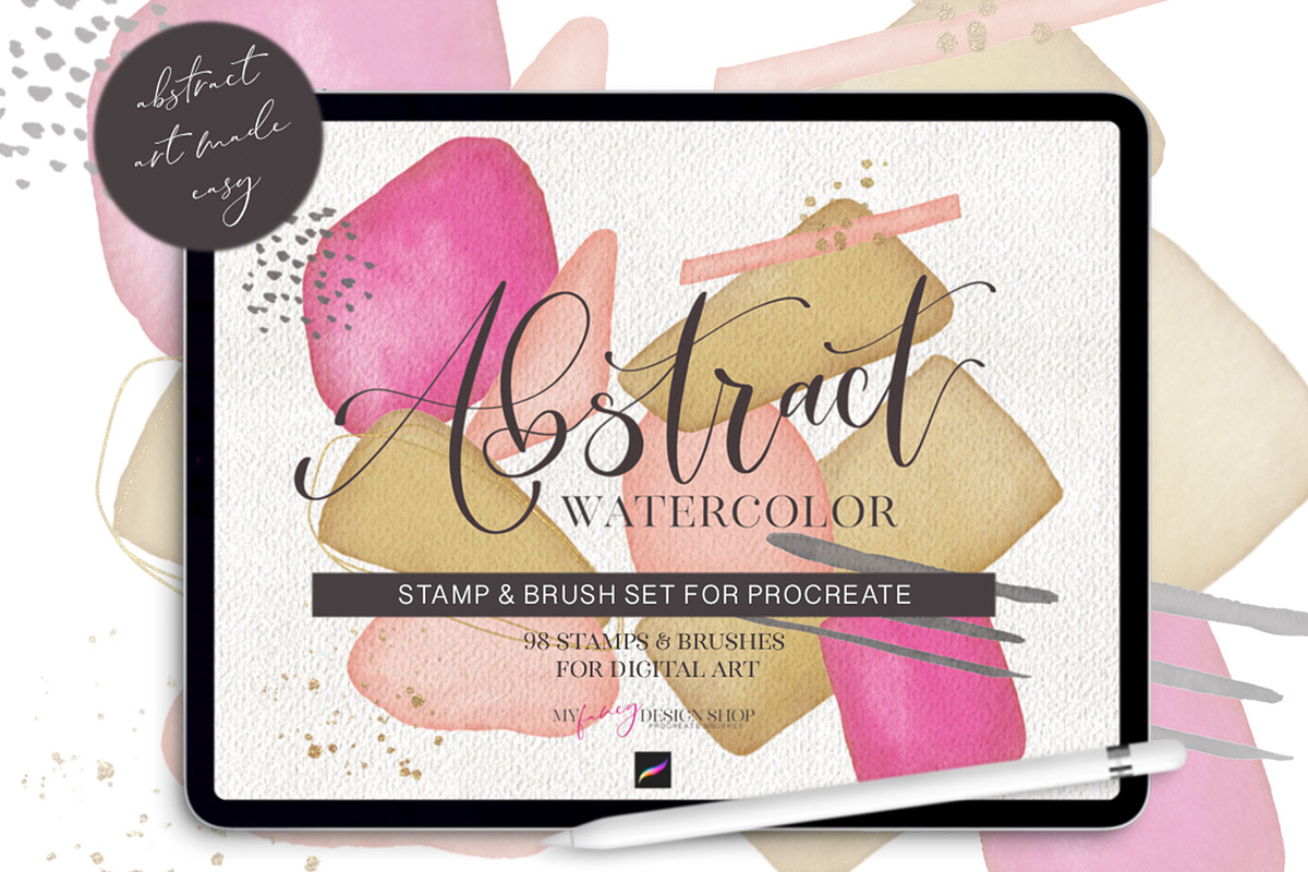 Procreate Abstract Watercolor Set, a Brush Add-On by My Fancy Design Shop (Photo 1 of 14)