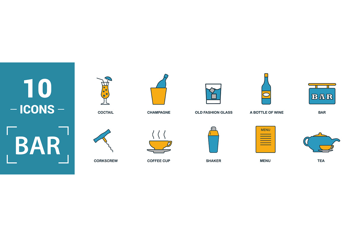 Bar Two Color Icon Set, an Object Graphic by Aimagenarium@gmail.com (Photo 2 of 3)
