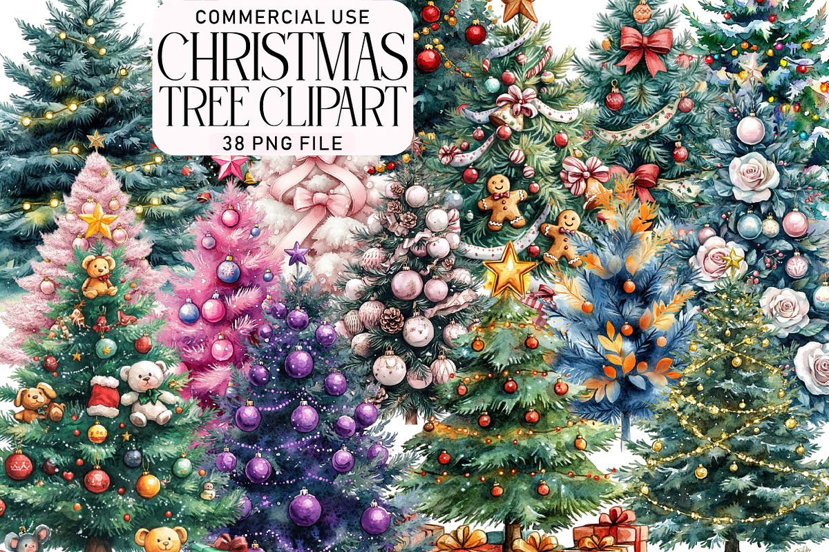 Christmas Tree Clipart PNG, an Illustration by Daily.Designs (Photo 1 of 4)