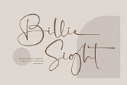 Billie Sight, a Script Font by din-studio.com (Thumbnail 1 of 9)