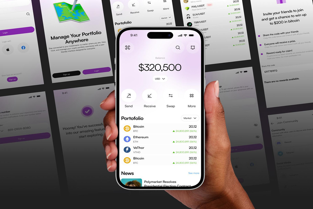 Walcy - Crypto Wallet Mobile UI KIT, an UI Kit Template by Creative Perspective (Photo 3 of 7)